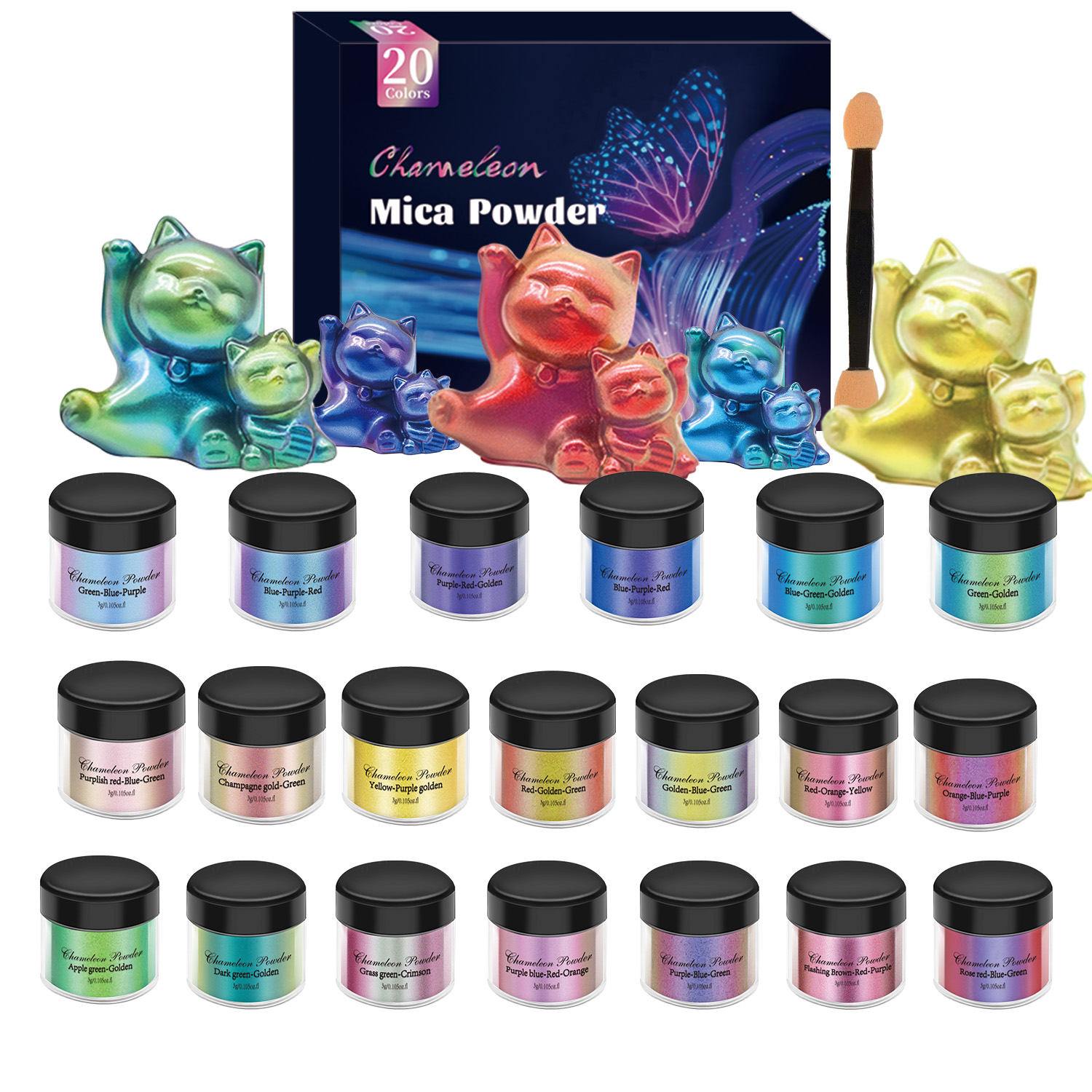 10/20pcs Mirror Chameleons Pig - огляд і ціна Resin Pigment Set