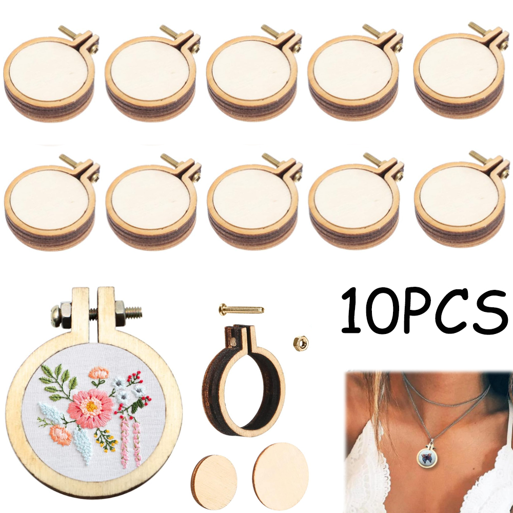 10Pcs/Set Wooden Mini Embroide - огляд і ціна Wood Ring Blank