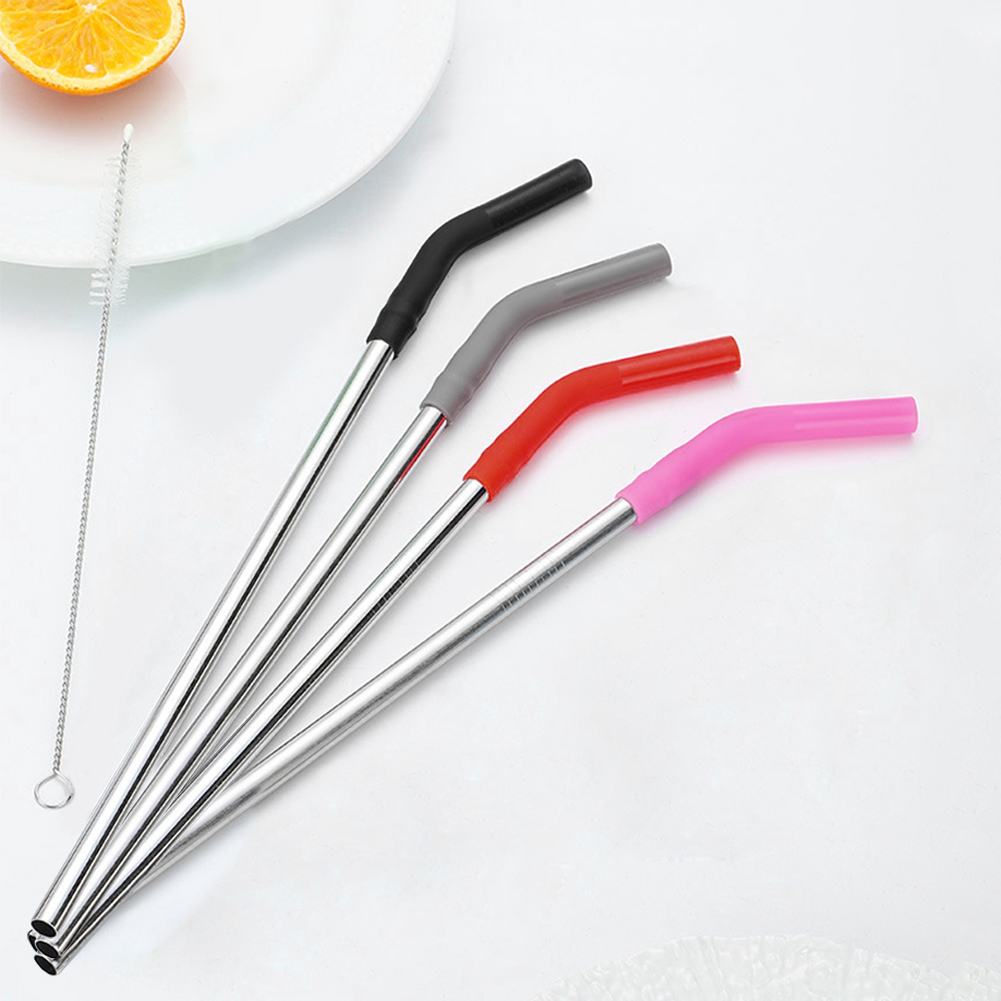 4Pcs Long Metal Straw with Sil - огляд і ціна Mixing Cup Silicone