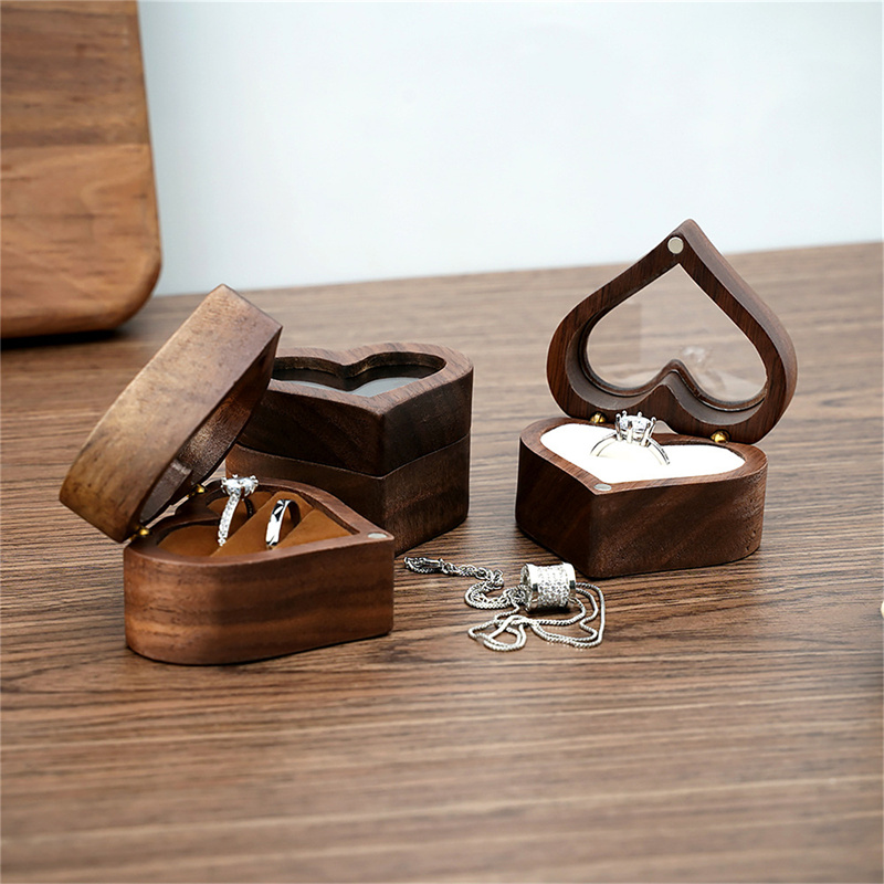 1Pcs Heart Walnut Wood Ring Bo - огляд і ціна Wood Ring Blank