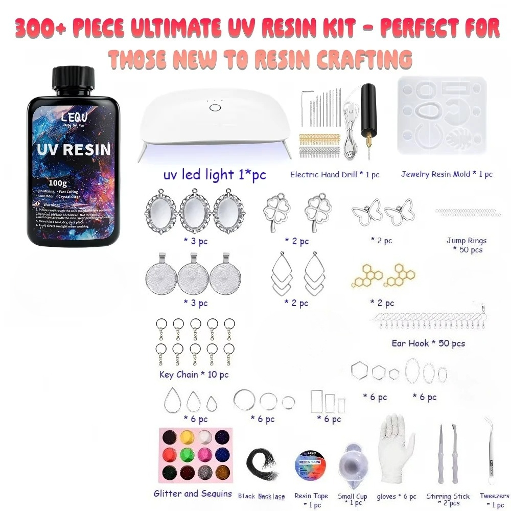 300Pcs UV Resin Kit 100g Clear - огляд і ціна Epoxy Uv Resin Kit