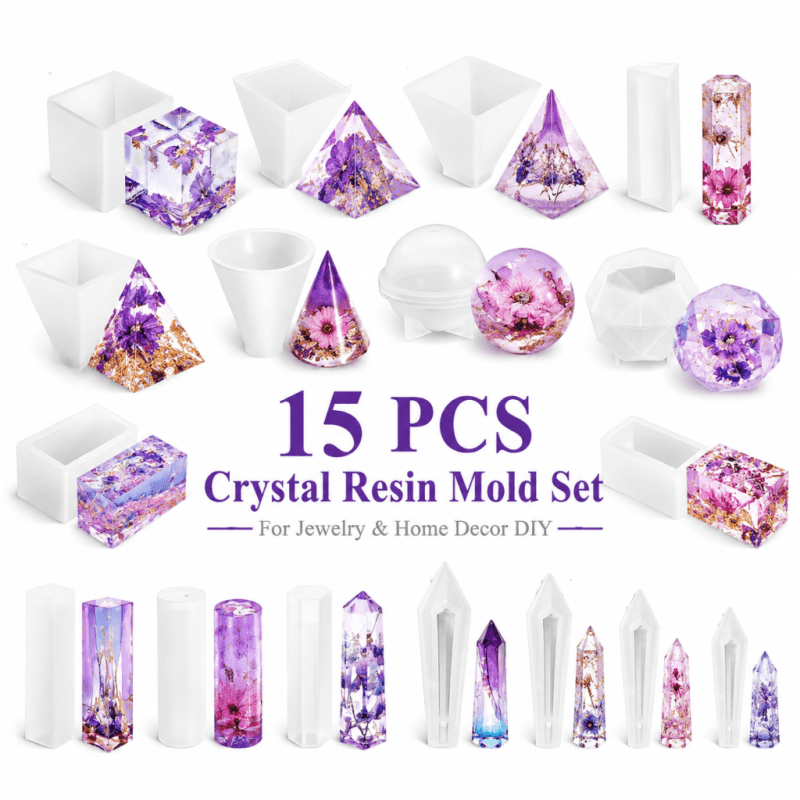 15pcs Crystal Resin Silicone M - огляд і ціна Resin Jewelry Kit