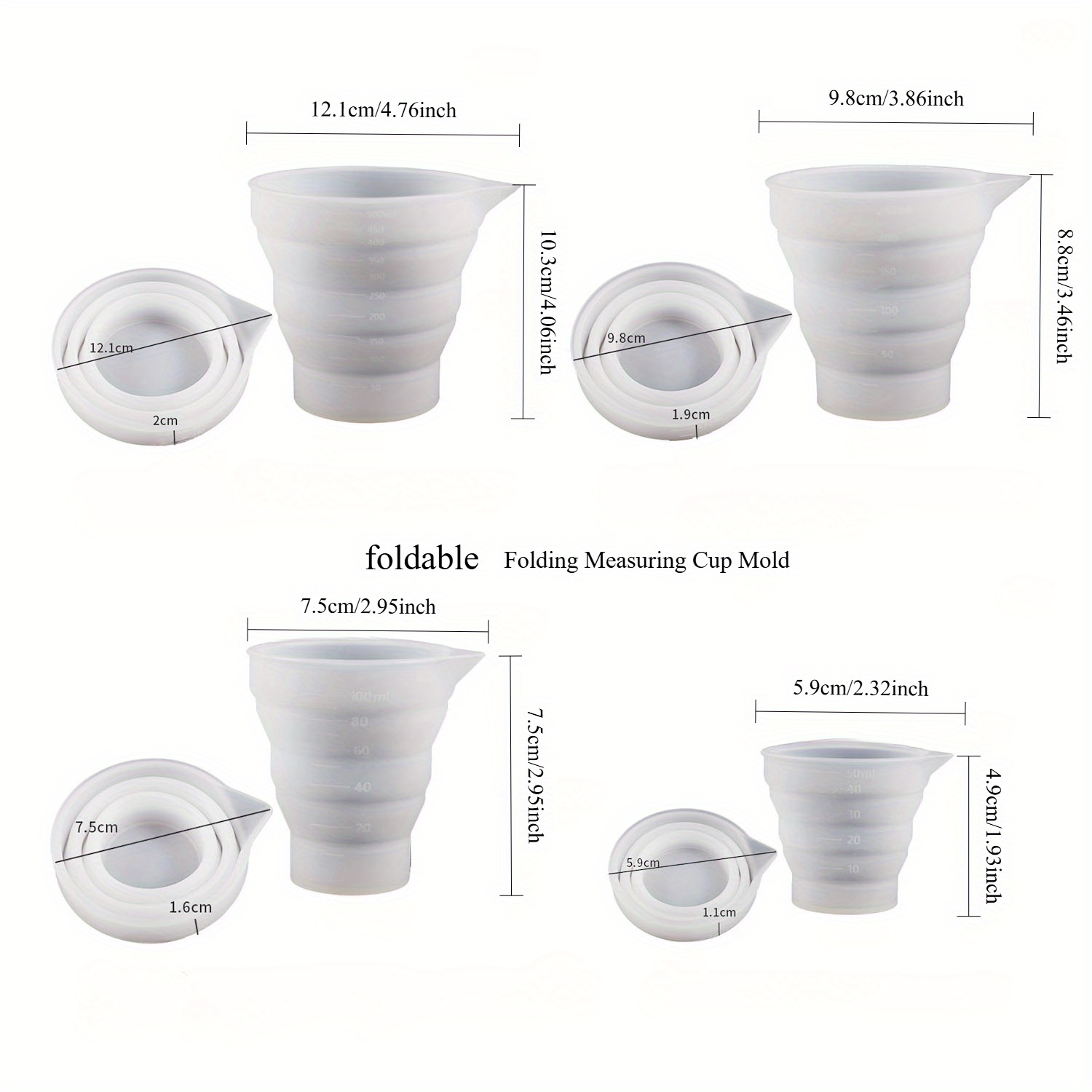 50-500ml Foldable Silicone Mea - огляд і ціна Mixing Cup Silicone