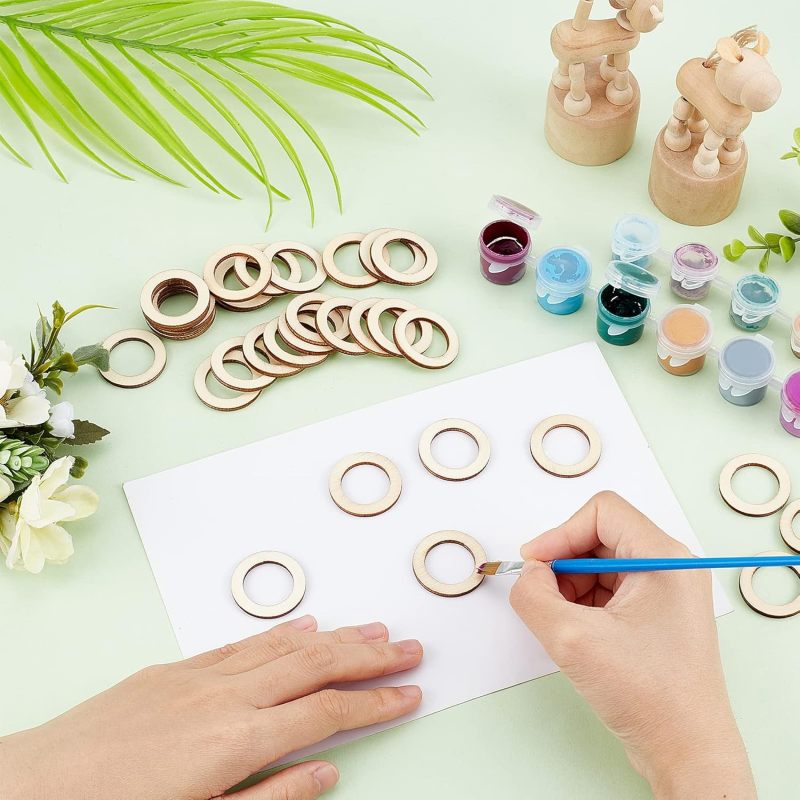100 Pcs 30mm Natural Wood Ring - огляд і ціна Wood Ring Blank