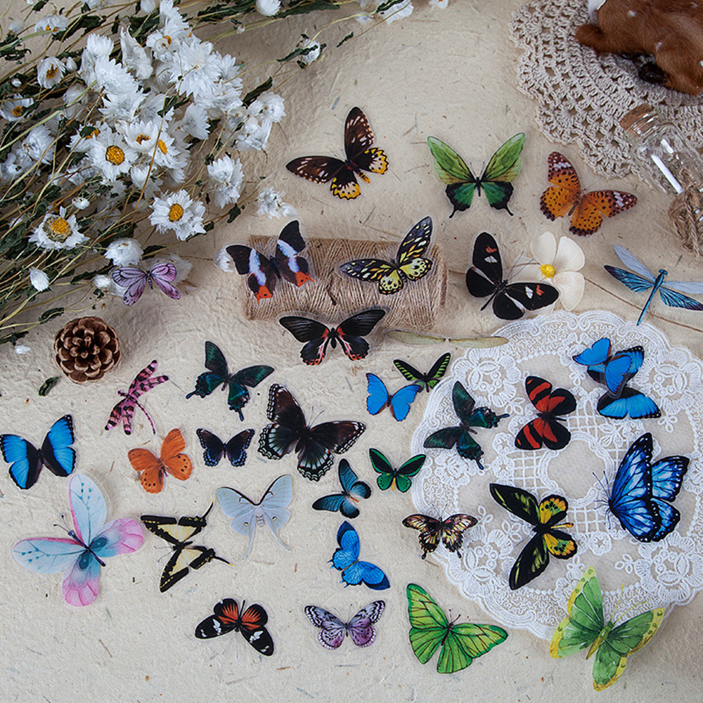 40Pcs/Bag Butterfly Stickers P - огляд і ціна Resin Craft Ideas